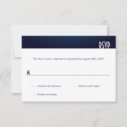 City Skyline Réception Répondre uniquement RSVP (Devant)