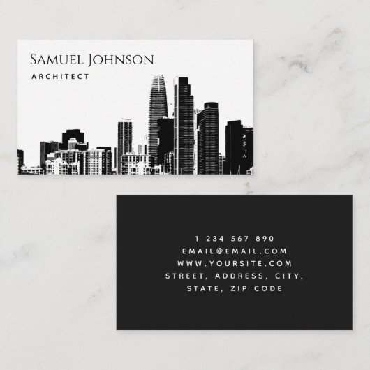City Skyline Sketch Uptown Visitekaartje (Voorkant / Achterkant)