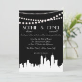 City Skyline Wedding Invitation Kaart (Staand voorkant)