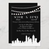 City Skyline Wedding Invitation Kaart (Voorkant / Achterkant)