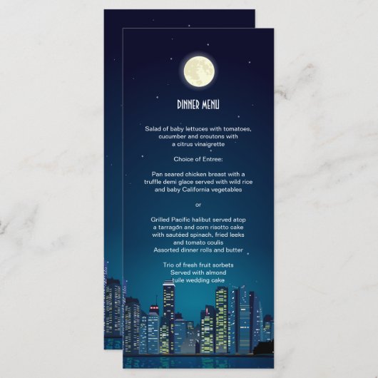City Skyline Wedding Menu (Voorkant / Achterkant)