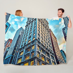 City Skyscraper Art Fleece Deken