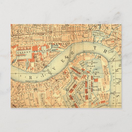 City Slickers - Carte Vintage London River Thames (Devant)