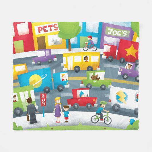 City Street Fleece Deken (Voorkant (Horizontaal))