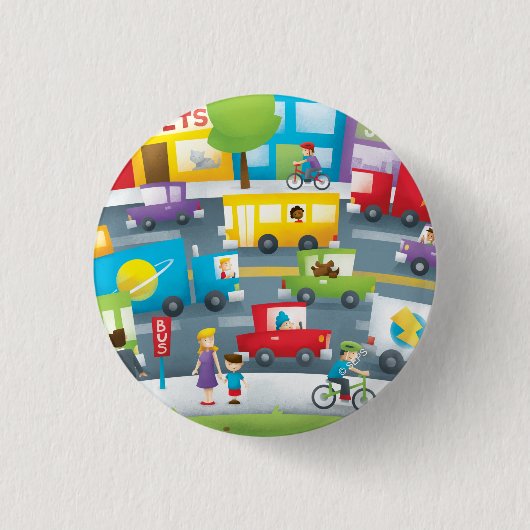 City Street Ronde Button 3,2 Cm (Voorkant)