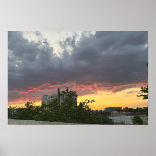 City Sunset met het Clouds Poster