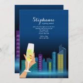 City Toast Party Invitation (Devant / Derrière)