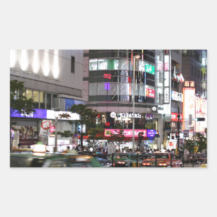 City Tokyo Street Uitzicht Rechthoekige Sticker