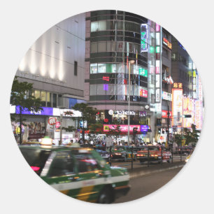City Tokyo Street Uitzicht Ronde Sticker