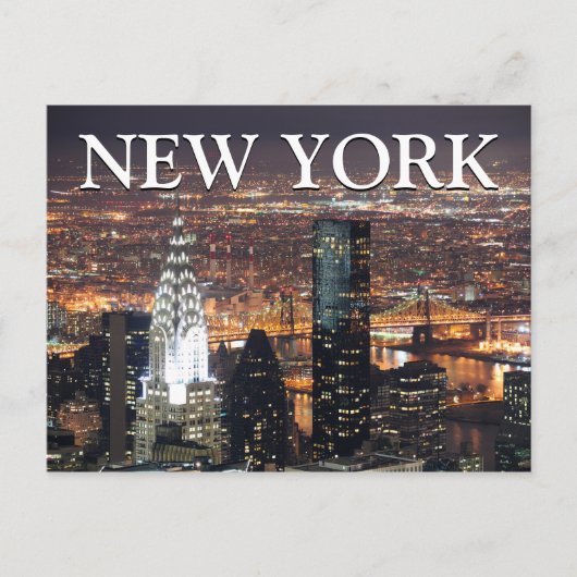 City Uitzicht bij nacht | New York City, NY Briefkaart (Voorkant)