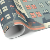 City Uitzicht Cadeaupapier (Rol Hoek)