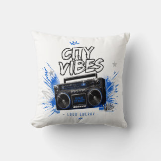 City Vibes Rock de Straat – Retro Boombox Kussen