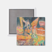 "City Walk Live' van David SchwARTZ, ARTZworks.com Magneet (Voorkant / Achterkant)