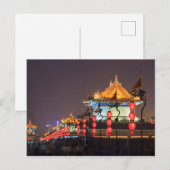 City Wall gebouw ' s nachts Briefkaart (Voorkant / Achterkant)