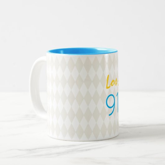 City Zip Code Moving Black Beige White Coffee Mok (Voorkant links)