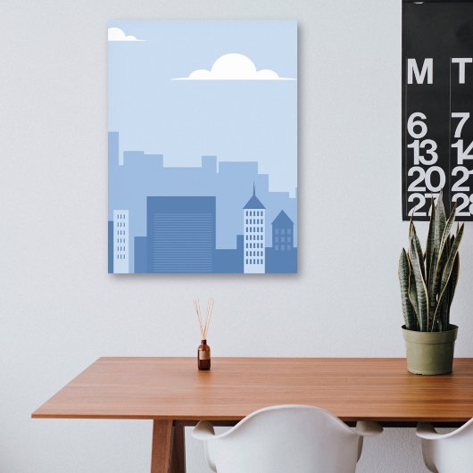 Cityscape Blue Vertical Poster