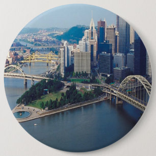 CITYSCAPE-BRIDGES RONDE BUTTON 6,0 CM