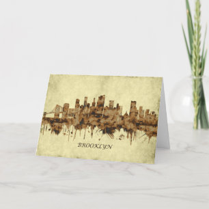 Cityscape Brooklyn New York Feestdagen Kaart