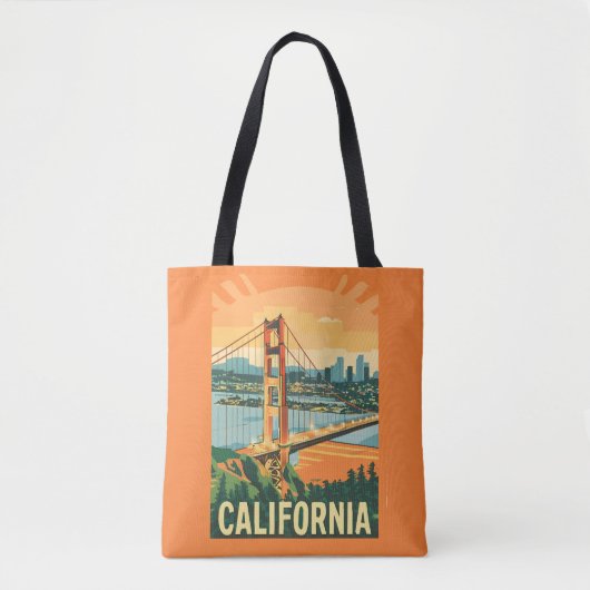 Cityscape California Opvallend Vector Ontwerp Draagtas (Voorkant)