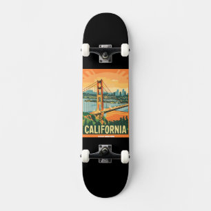 Cityscape California Opvallend Vector Ontwerp Skateboard