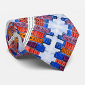 Cityscape Chicago Satin Foulard Stropdas (Opgerold)