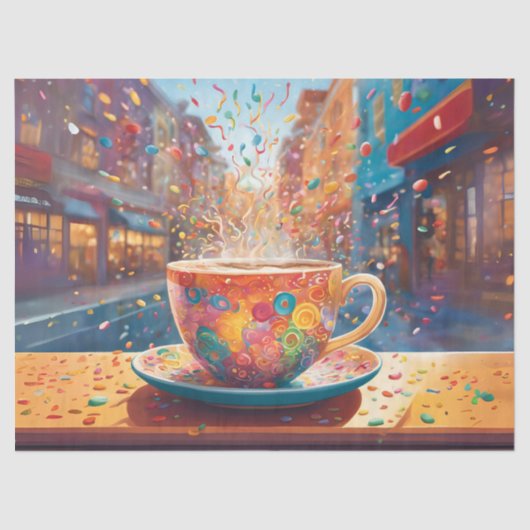 Cityscape Coffee Whimsy Tissuepapier (Voorkant)