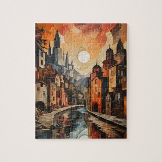 Cityscape dans les tons chauds Puzzle (Vertical)