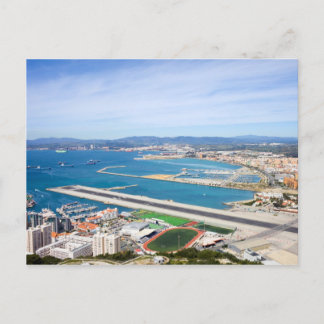 Cityscape en Airport Runway van Gibraltar vanaf Bo Briefkaart