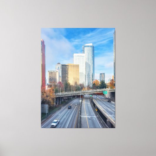 Cityscape Highway Uitzicht Canvas Afdruk (Voorkant)