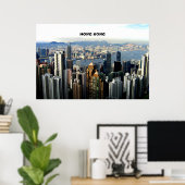 Cityscape Hong Kong Poster (Thuiskantoor)