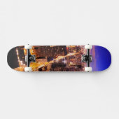 Cityscape in de nacht van Chicago Skateboard (Horizontaal)