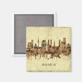 Cityscape München Duitsland Magneet (Voorkant / Achterkant)