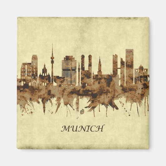 Cityscape München Duitsland Magneet (Voorkant)