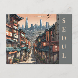 Cityscape  Seoul Zuid-Korea Reizen Aziatisch Briefkaart