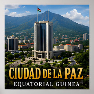 Ciudad de la Paz Equatoriaal-Guinea Reis Souvenir Poster