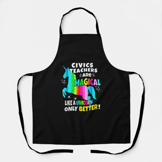Civics leraren zijn magisch als een eenhoorn Civic Schort (Voorkant)