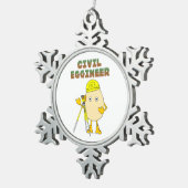 civiel-ingenieur tin sneeuwvlok ornament (Rechts)