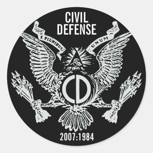 CIVIELE BESCHERMING RONDE STICKER (Voorkant)