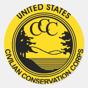 Civiele Conservatie Corps CCC herdenking Ronde Sticker