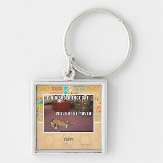 Civiele disgehoorzaamheidskat sleutelhanger (Voorkant)