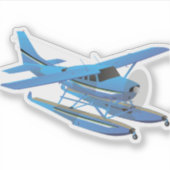 Civiele eenmotorige hoogvleugelvliegtuig sticker (Voorkant)