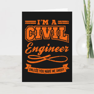 Civiele ingenieur Funny Engineering Afstuderen gra Kaart