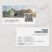 Civiele ingenieur QR Code Visitekaartje (Voorkant / Achterkant)