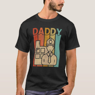 Civiele ingenieur Retro Stijl Papa Afbeelding F T-shirt