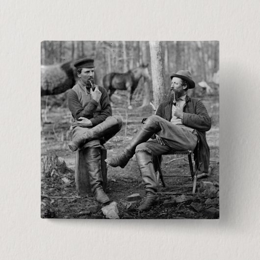 Civiele Oorlogstrips, 1864 Vierkante Button 5,1 Cm (Voorkant)