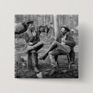 Civiele Oorlogstrips, 1864 Vierkante Button 5,1 Cm