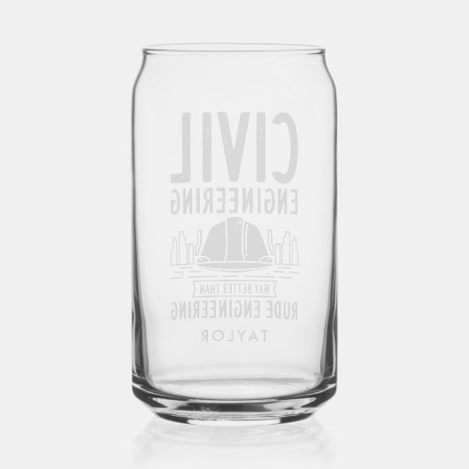 Civiele techniek beter dan onbeschoft personaliser blikvorm glas (Achterkant)