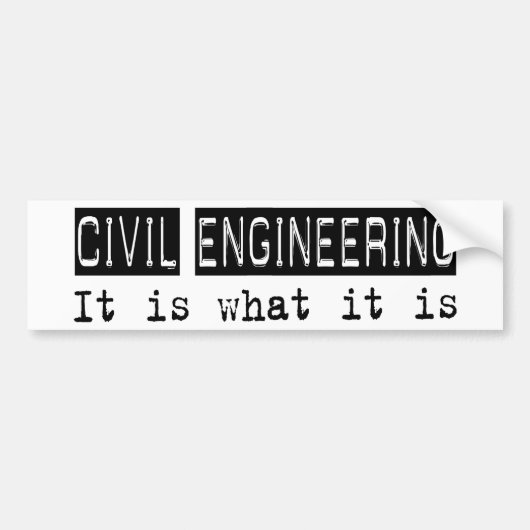 Civiele techniek bumpersticker (Voorkant)