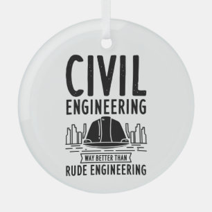 Civiele techniek Funny Gag Engineer Afstuderen Glas Ornament