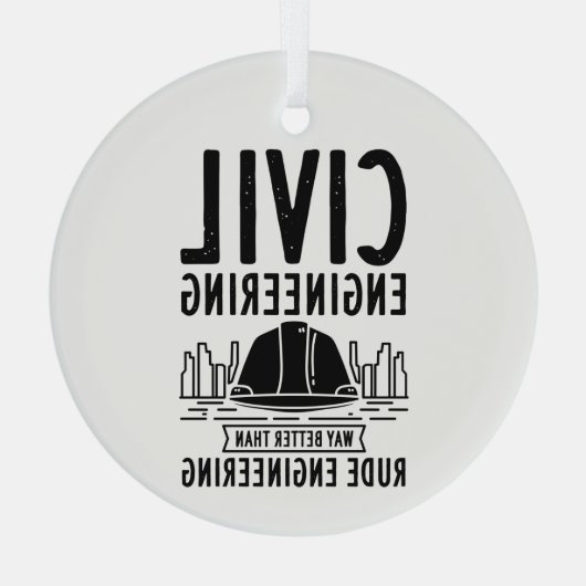 Civiele techniek Funny Gag Engineer Afstuderen Glas Ornament (Achterkant)